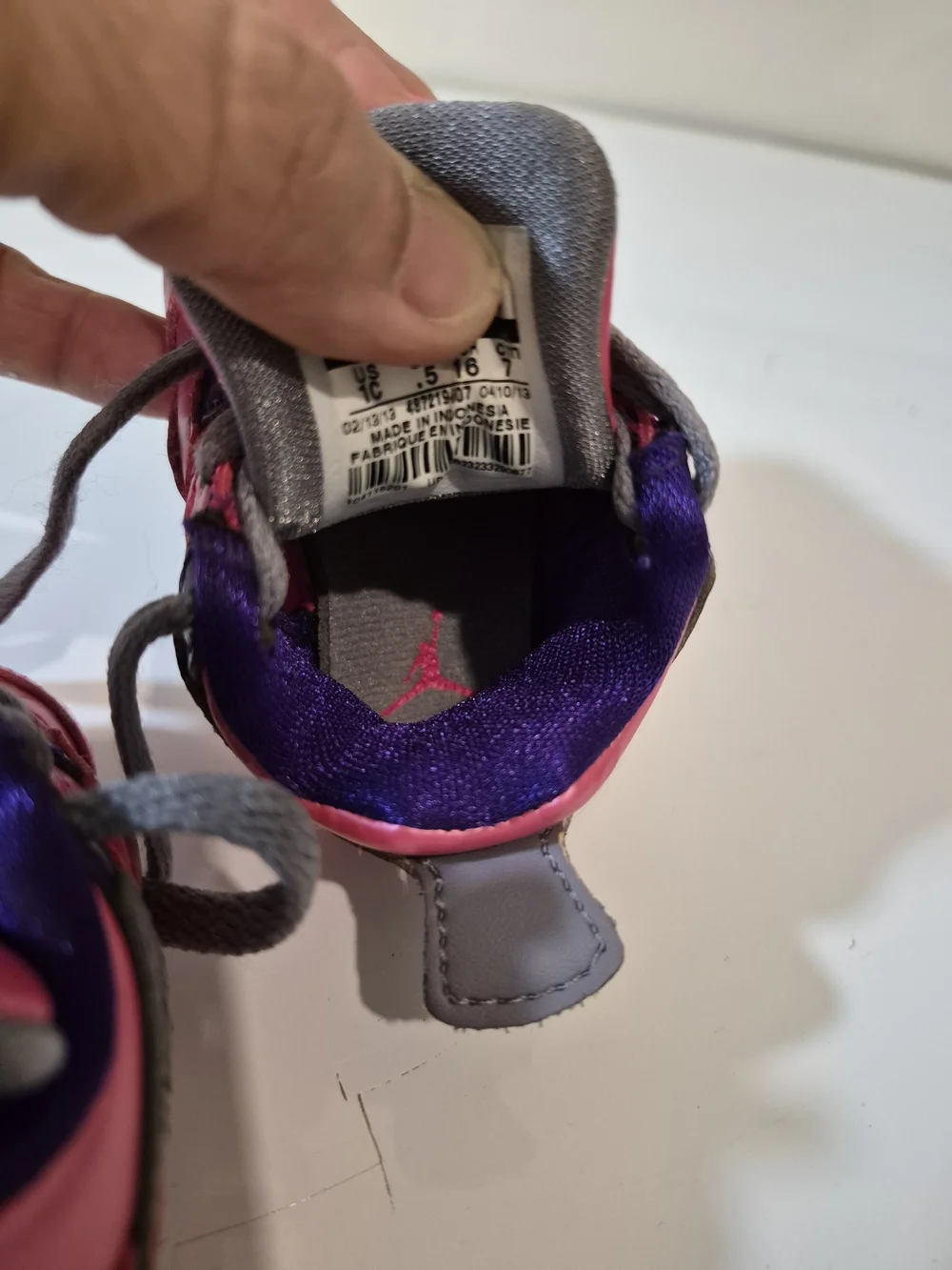 Jordan Baby Pink and Purple Jumpman Sneakers